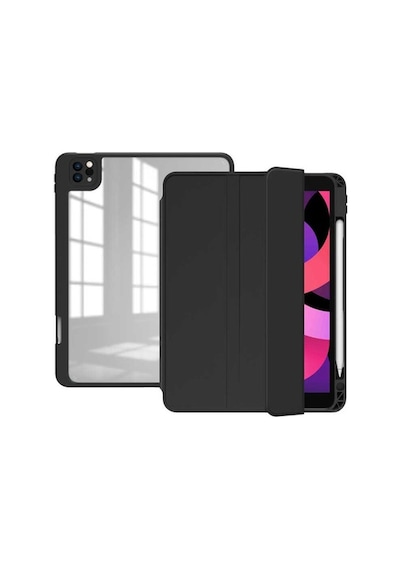 Apple Uyumlu iPad Pro 12.9 4. Nesil 2020 Kılıf Kalem Bölmeli Şeffaf Case