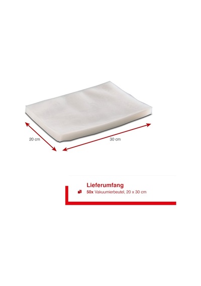Solis Vakumlama Torbası 50 Adet 20 X 30 Cm Derin Soğutma/vakumlu Pişirme Yeniden Kullanılabilir