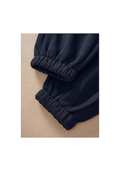 Tarzsokak Essnce Solid Drawstring Waist Thermal Lined 4 Mevsim Eşofman Lacivert