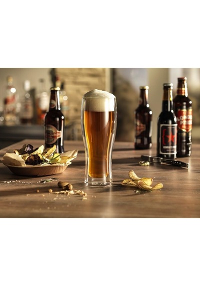Zwıllıng Sorrento Çift Camlı 2'li Bira Bardağı, 414 Ml, Cam, Şeffaf Cam