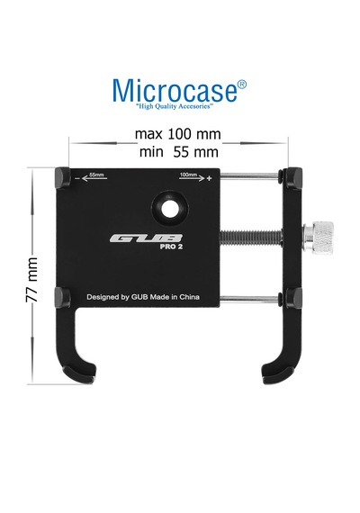Microcase Pro 2 Alüminyum Ayarlanabilir Motosiklet Bisiklet Scooter Telefon Tutucu - Al5092 Siyah