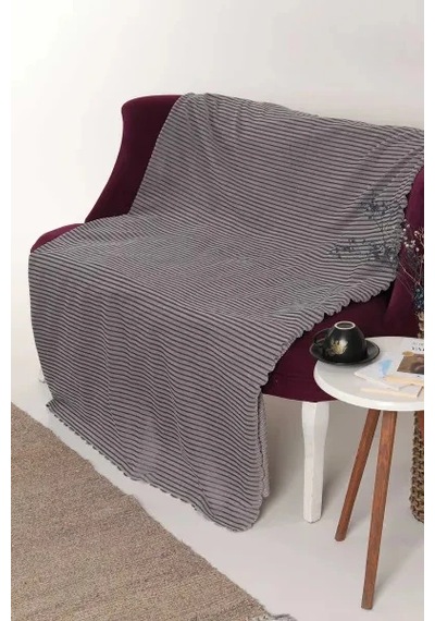 Fitilli Koltuk Örtüsü 170 X 210 Cm Koyu Gri