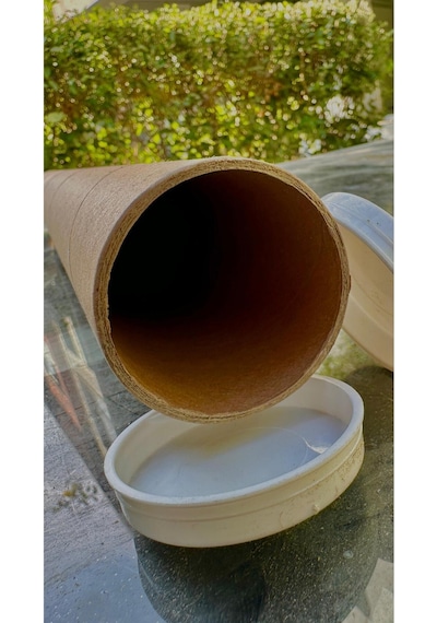 Postüp Kapaklı Silindir Kutu Karton Rulo Gönderi Poster Afiş Harita Tüpü 5 Adet 5 Cm X 25 Cm