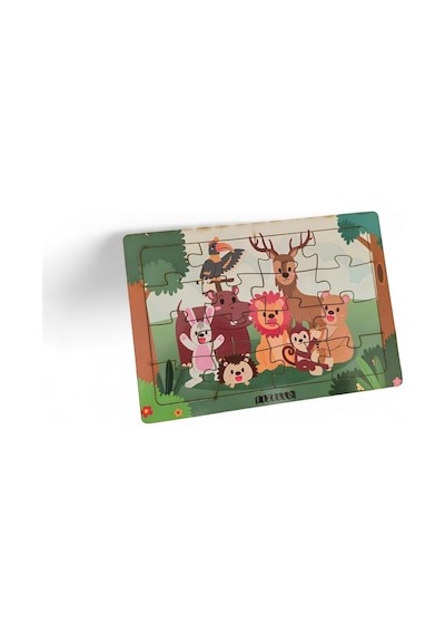 Hayvanlar Alemi 10 - 16 Parça Eğitici Öğretici Ahşap Çocuk Puzzle Yapboz Bebek Çocuk Oyuncak