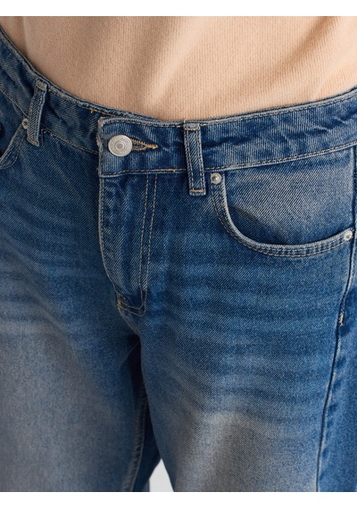 Dilvin 71729 Dikişi Dönük Denim Balon Pantolon Tint