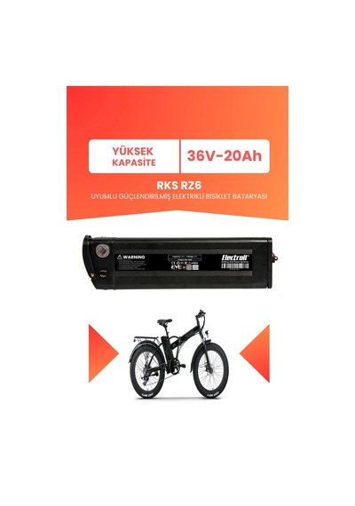 Rks Rz6 Uyumlu 36v 20ah Elektrikli Bisiklet Bataryası Siyah