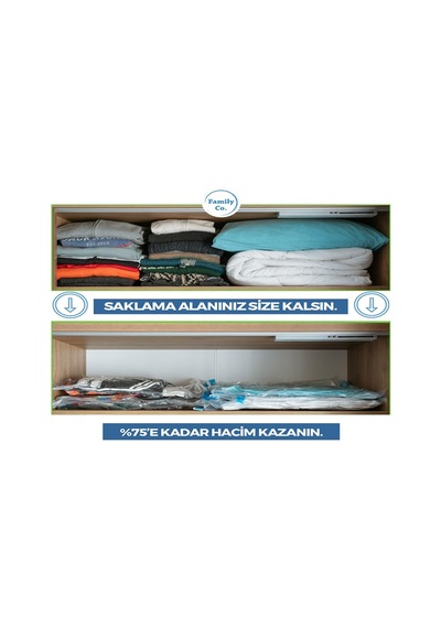 Family Co. Vakumlu Hurç Poşet Setleri 8 Parça 50x70-4, 60x80-4 Diğer