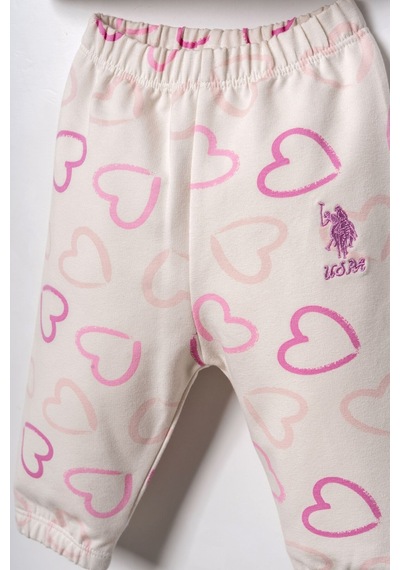 U.S. Polo Assn. Nakışlı Kız Bebek Beyaz Uzun Kol Pijama Takım Usb3261-c-v1 Usb3261-c-v1