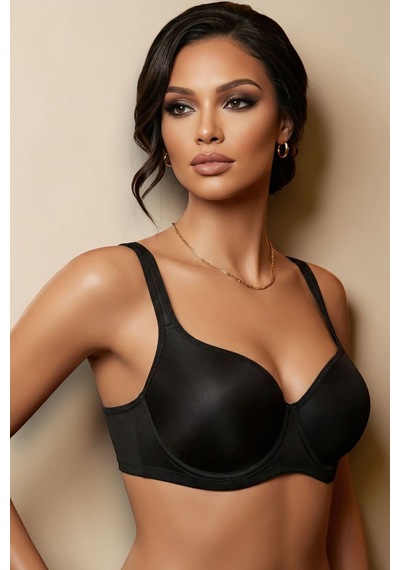 Fanilam Ultra Soft Toparlayıcı Sütyen C Cup Büyük Göğüsler İçin Özel Balenli Konfor Le Jardin Siyah