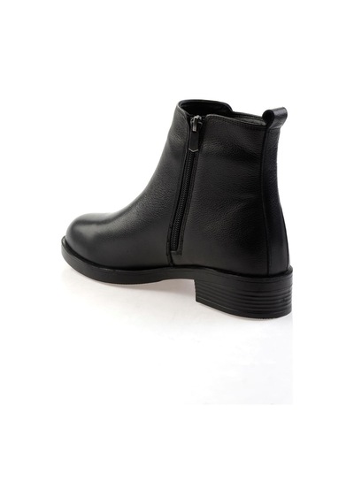 Siyah Hakiki Deri Kadın Bot & Bootie K02286011103 Siyah