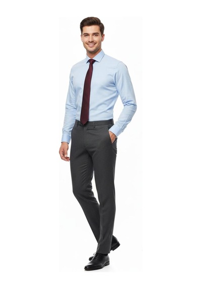 Presto Erkek Slim Fit Armürlü Pantolon Kahve 3181-400 Kahverengi