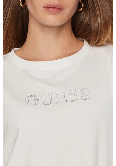 Guess Bayan T Shirt V3bı11 J1314 G011 Beyaz Beyaz