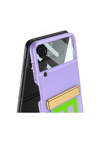Rba Aksesuar Galaxy Uyumlu Z Flip 3 Kılıf Rba Flio Kıpta Kapak - Gümüş Gümüş