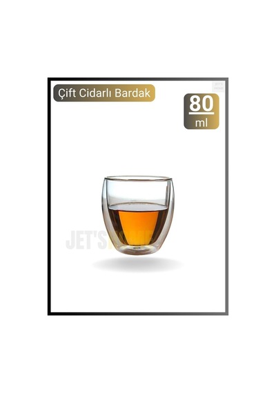 12 Li Set Espresso Bardağı 80 Ml Kahve Bardağı Çift Cidarlı Bardak Viski Bardağı Şeffaf