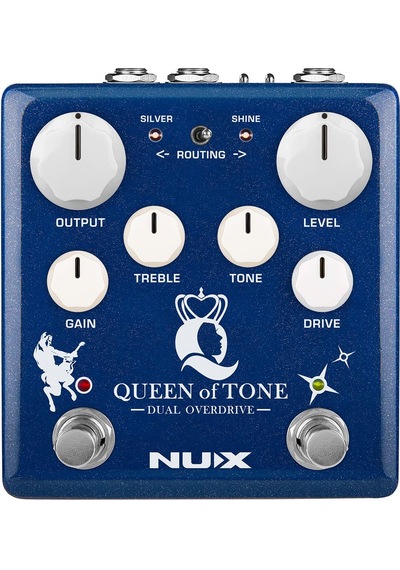 Nux Ndo-6 Queen Of Tone Üst Segment - Boutique Dual Overdrive Çift Kanallı Horseman & Morning Star , Efsanevi Klon Ve Transparent Overdrive Bir Arada, 18v Voltaj Yükseltici Ölçüler: 105 X 115 X 58 Mm
