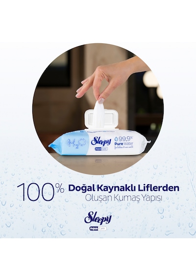 Sleepy Aquacare H2o Yenidoğan Islak Bebek Havlusu 4x50 4'lü Set