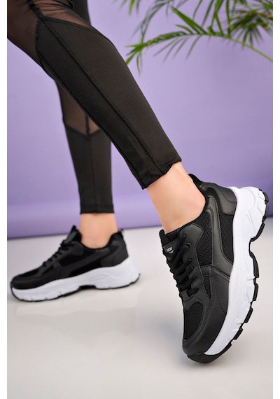 Mcdark Kadın Siyah Beyaz Siyah Sneakers Ayakkabı Black White