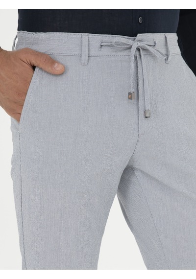 Cacharel Açık Mavi Slim Fit Beli Bağcıklı Kanvas Pantolon Denim Cacharel Açık Mavi Slim Fit Beli Bağcıklı Kanvas Pantolon Denim