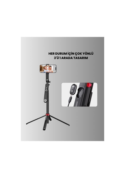 Ayarlanabilir Telefon Tripodu Selfie Stick Çok Açılı Çekim - Verah11485-3475 Renkli