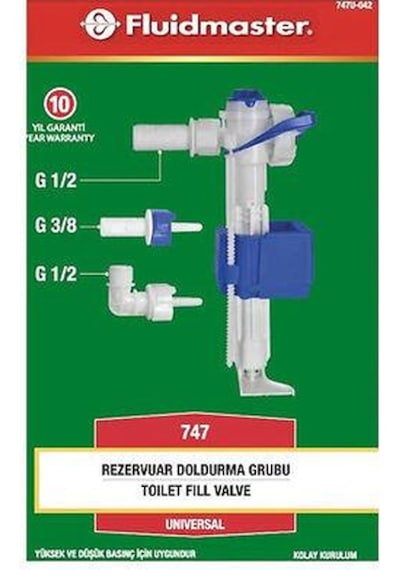 TÜM GÖMME REZERVUARLARA UYUMLU FLUİDMASTER GÖMME FLATÖR (MAVİ) Mavi