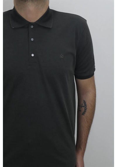 Santa Dmctekstil Erkek Düz Klasik Kesim Rahat Kalıp Polo Yaka T-shirt Haki