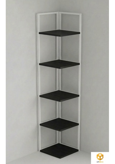 Ela 5 Raflı Metal Köşe Kitaplık Rafı Dekoratif Aksesuar Rafı 180 Cm Beyaz-siyah Beyaz - Siyah Ela 5 Raflı Metal Köşe Kitaplık Rafı Dekoratif Aksesuar Rafı 180 Cm Beyaz-siyah Beyaz - Siyah