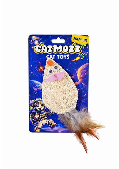 Catmozz Premium Doğal Lifli Tüylü Fare Oyuncak
