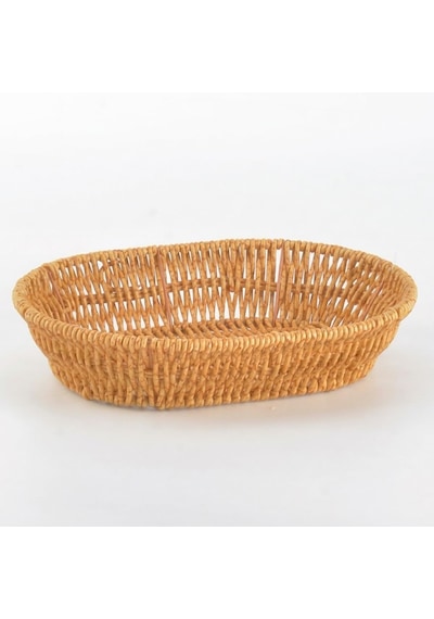 El Yapımı Doğal Hasır Sepet - Oval Ekmeklik Ve Çok Amaçlı Düzenleyici 25,50x18x6 Cm Çok Renkli