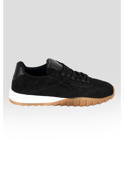 Tw Tonny White New York-048 Deri Spor Yürüyüş Günlük Sneaker Ayakkabı Siyah