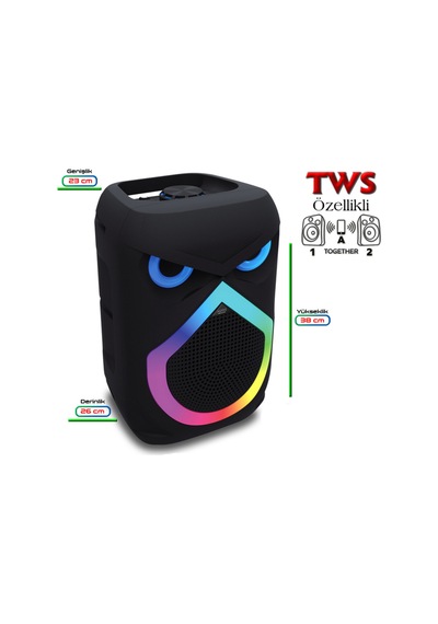 Kln140 25w 8 İnç Mikrofonlu Rgb Bluetooth Hoparlör