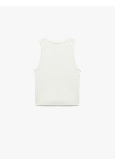 Koton Kolsuz Bisiklet Yaka Çilek Baskılı Fitilli Crop Bluz Beyaz 5sak10050uk Beyaz