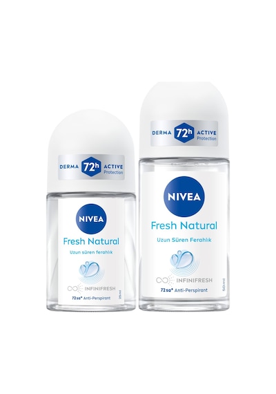 Nıvea Kadın Roll-on Deodorant Fresh Natural 50ml Ve Mini Roll-on 25ml, 72 Saat Anti-perspirant Terle Sku: Smg8690010447746