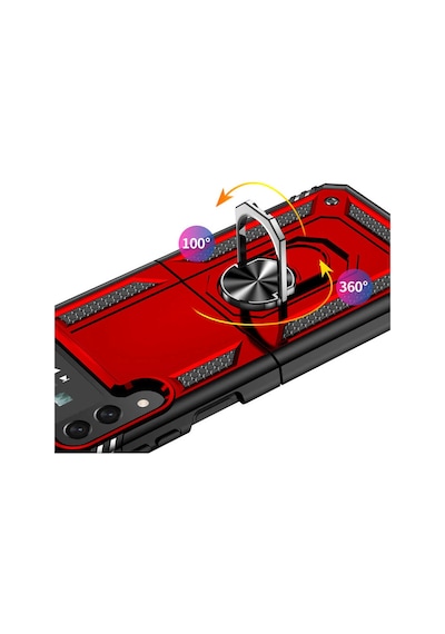 Mobilteam Galaxy Z Flip 4 Uyumlu Vega Kılıf-kırmızı Kirmizi