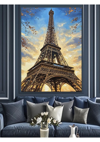 Ahşap Tablo Eyfel Kulesi Paris Manzarası Hayvan Tabloları