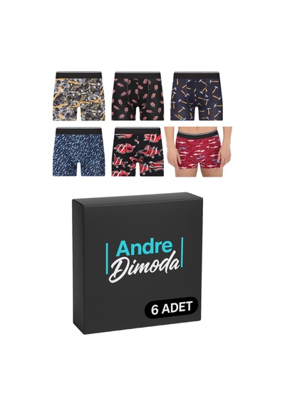 Andredimoda Erkek 6'lı Boxer 1. Sınıf Kumaş Premium Paket Özel Dizayn. Düz Likralı Boxer Şort Çeyizlik Hediyelik Karışık2 Karışık2