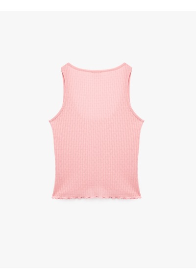Koton U Yaka Kolsuz Fitilli Atlet Pijama Üstü Pembe 6slk90005mk Gül
