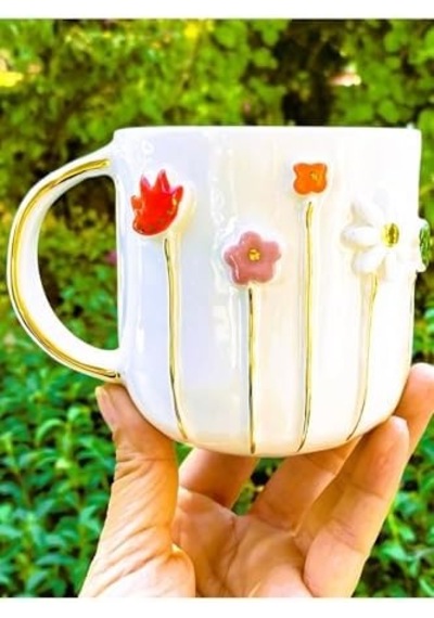 Cw Celine&apos S Wonders 24 Ayar Altın Detaylı Ilkbahar Çiçek Kabartmalı 450 Ml El Yapımı Mug Spring Flower Açık Ahşap Cw Celine&apos S Wonders 24 Ayar Altın Detaylı Ilkbahar Çiçek Kabartmalı 450 Ml El Yapımı Mug Spring Flower Açık Ahşap