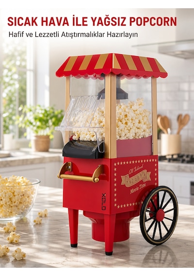 Mutfak Düzenleyicileri Sağlıklı Atıştırmalıklar İçin Yağsız Popcorn Makinesi Kırmızı