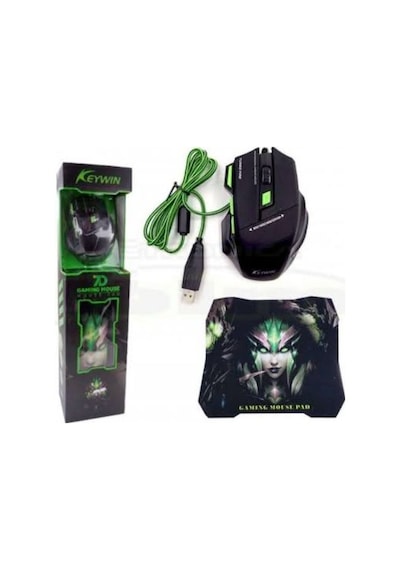 Keywin 7D Işıklı Oyuncu Mouse + Mouse Pad