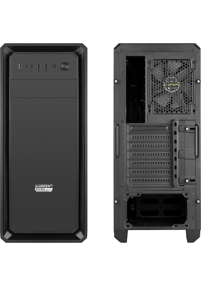 Green Pars Evo Skd 1x120mm 1x3.2 2x2.0 Usb Bilgisayar Kasası 350w 80+ Standart Sertifikalı Ups + Klavye + Mouse