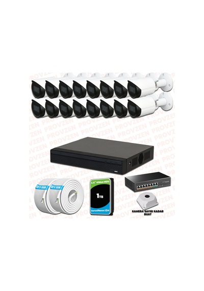 Provzen Dahua 16 Kameralı Ip 1080p Gece Görüşlü Güvenlik Kamerası