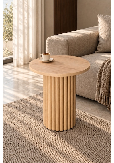 Soyasis Nola Bohem Yan Sehpa 40 Cm - Safir Meşe