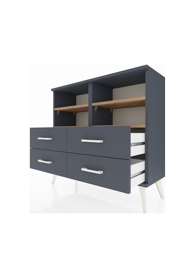 Arges Şifonyer 4 Raflı 4 Çekmeceli 88x30x80 Antrasit-çam/antrasit Çam/antrasit