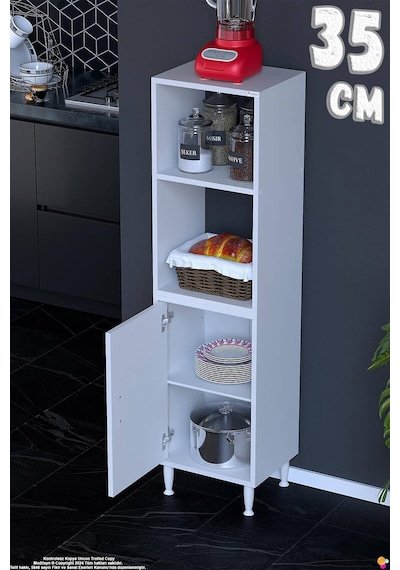 Duru 35 Cm Mutfak Kiler Dolabı Dar Alan Düzenleyici Tek Kapaklı Raflı Çok Amaçlı Dolap 35x150x32 Cm Beyaz Duru 35 Cm Mutfak Kiler Dolabı Dar Alan Düzenleyici Tek Kapaklı Raflı Çok Amaçlı Dolap 35x150x32 Cm Beyaz