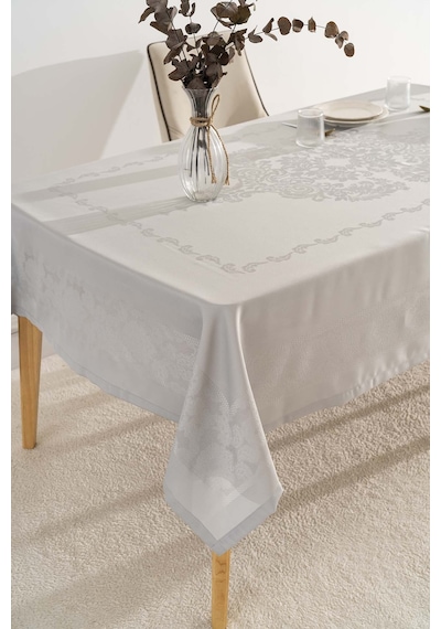 Rivaistanbul Jumbo Jakar Gri Sıvı İtici Leke Tutmaz Masa Örtüsü 160x220 Cm Gri