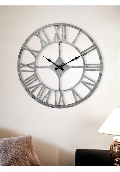 Galaxy Dm30-gk Serisi Roma Rakamlı Metal Duvar Saati Gri 40 Cm Gri