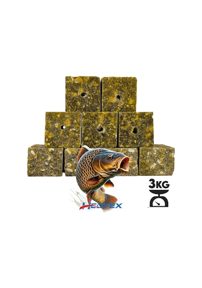 Hedyex 3kg Sazan Küspesi Delikli Küp Mısır Küspesi Kare