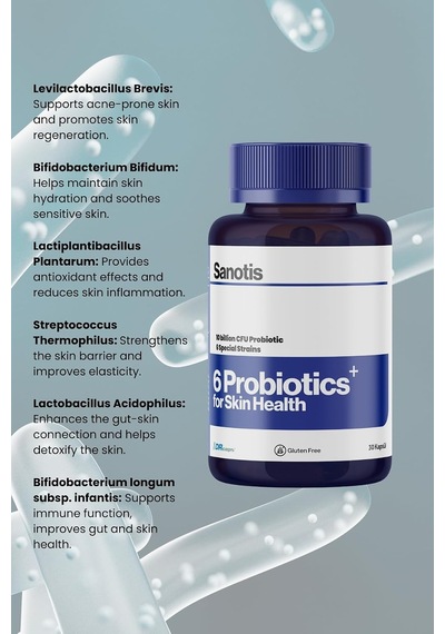 6 Type Probiotics For Skin Health Cilt Sağlığı Için Probiyotik 30 Kapsül