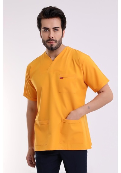 Zarf Yaka Erkek Tek Üst - 09 Hardal-6349