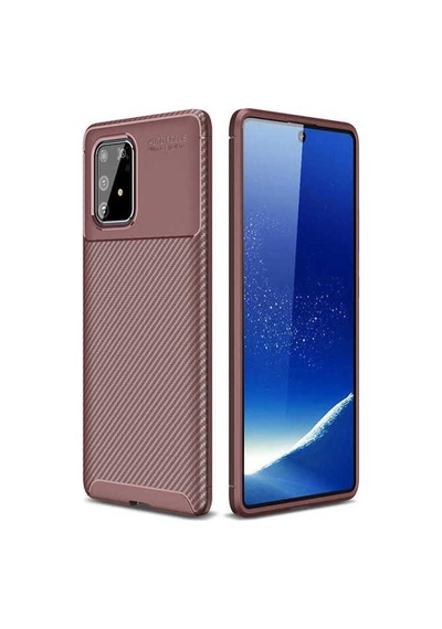 Samsung Uyumlu Galaxy A91 S10 Lite Kılıf Zore Negro Silikon Kapak Kahverengi